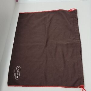 Coach Brown Dust Bag with Red Trim and Logo
